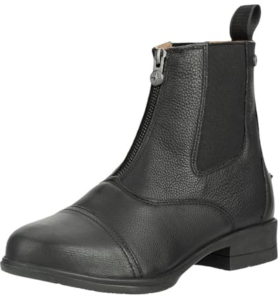 Nuva FZ Soft - Stivali da equitazione Paddock di Suedwind©, morbida e robusta pelle bovina, con fodera in rete, suola in gomma Nova, cerniera anteriore, scarpe per bambini, colore nero, taglia 29-41,