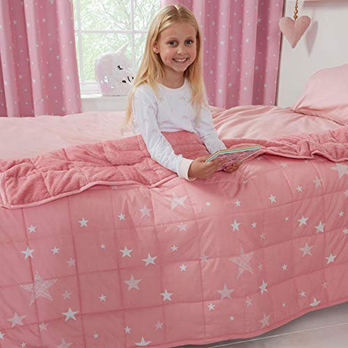 Dreamscene Gewichtsdecke 3kg Star, Schwere Decke 100 x 150 cm 3kg(6.6lb) Rosa Weighted Blanket