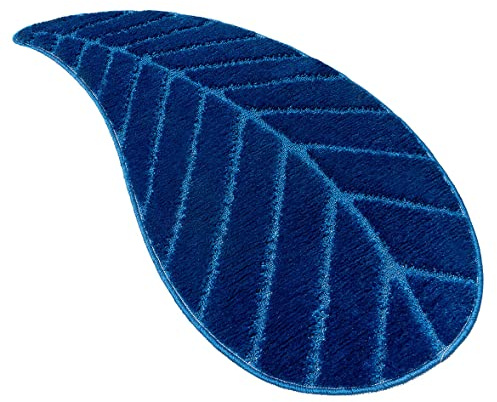 Fiji - Tapis de salle de bain, doux, absorbant, pour chambre à coucher, salle de bain, baignoire antidérapant, bleu
