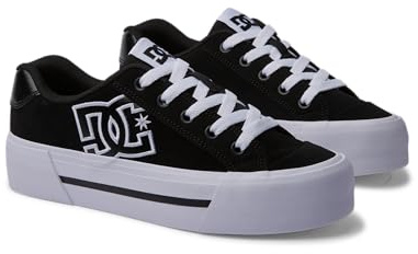 DC Chelsea Plateau-Skate-Schuh für Damen, Schwarz, 41 EU