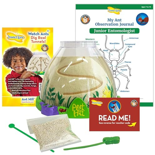 Insect Lore Ant Hill - Ant Habitat with Voucher to Redeem Live Western Harvester Ants - STEM Learning and Education Project for Classrooms or Homeschool