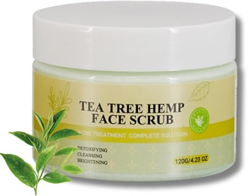 Tea Tree Face Scrub, Face Exfoliator, Tea Tree Body Scrub, Body Exfoliator, Moisturizing Body Spa Care, Face Skin Care Scrub For Bikini Area, Neck, Butt, Back Acne, Armpit, Dry & Dull Skin