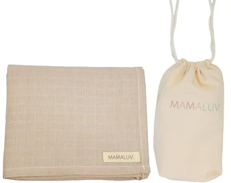 MAMALUV Muslin Swaddle, 100% Baumwolle Musselin Tuch Wickeltuch Baby, Weich und Atmungsaktiv Musselin Decke für Empfindliche Babyhaut, Waschbar bei 30°C, Unisex, Brown, 80x90 cm