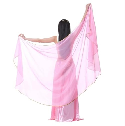 LPHFDCS Belly Dance slöja kvinna mage dans chiffong slöja dans kostym chiffong sjal slöja voile danse orientale250 x 12 cm magdans silkesscarf (rosa)