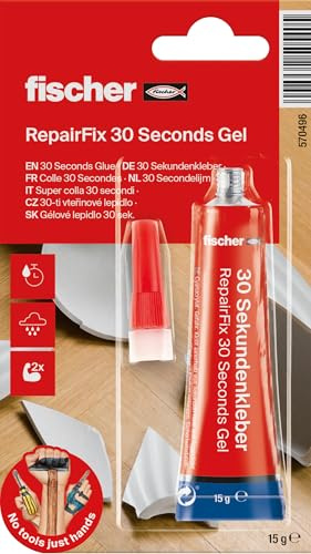 fischer RepairFix 30 sekunders torrt superlim, snabb stark mångsidig klart lim