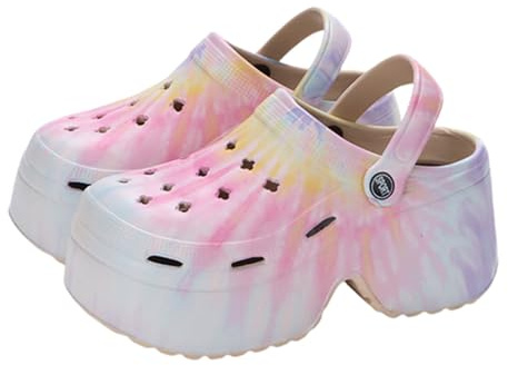 Sabot Souple Femme Ete Confortable Fabriqués en EVA Légers Sabot Plastique Jardin Antidérapant Chaussures de Mode Sabots Plate-Forme De Wedge Tailles Sandales De Plage Sport Piscine D'été