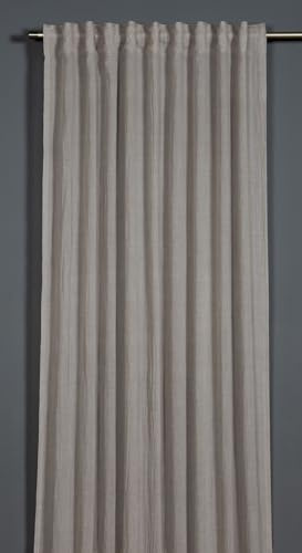 Sehlbach Tenda pronta per l'uso con fettuccia, Texture con contenuto di cotone, Grigio argento, 135 x 245 cm, Traslucida, Opaca, Certificato Oeko-Tex, Sospensione versatile, Trama elegante