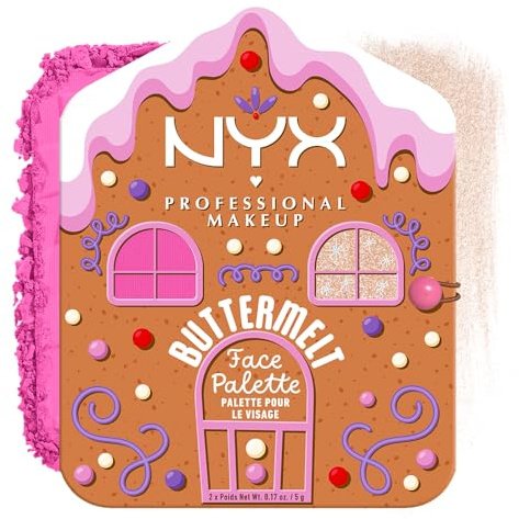 NYX Professional Makeup Giftset Buttermelt Face Palette, Blush & Highlighter Duo For Light to Medium Tones, Up to 12HR Radiant Wear, Blendable Formulas for a Natural Glow, Vegan & Cruelty-Free