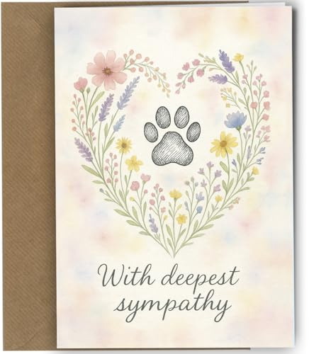Pet Loss Sympathy Card Dog Cat Bereavement Card With Deepest Sympathy Pet Condolence Card Loss Of Dog Card Loss Of Cat Card Pet Memorial Card C5 With Envelope #1945