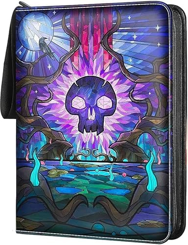 Card Binder 9 Pocket with 50 Premium 0.08mm Removable Sleevs for 900 Cards, Trading Card Binder - PU Waterproof & Portable Carrying Case Card Collection Folder (9-Pocket)