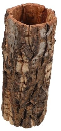 Abaodam Nascondiglio per Rettili e Geco in Legno Naturale, Grotta Rifugio per Tartarughe e Serpenti, Habitat Sicuro per Terrari Tropicali e Desertici, Diametro 7,5 Cm Altezza 20 Cm