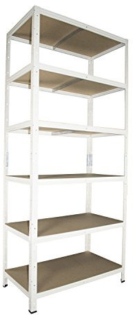Shelf Creations Schwerlastregal in weiß 230 x 75 x 50 cm mit 6 Böden Stecksystem aus Metall verzinkt: Metallregal geeignet als Kellerregal, Lagerregal, Archivregal, Ordnerregal, Werkstattregal