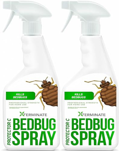 Xterminate Bed Bug Killer Spray 2L, Used By Professionals, HSE Approved High Strength, Low Toxicity, Contains Cypermethrin, Bedrooms Mattresses Carpets Furniture Kills Bugs 1L Pack of 2,Clear