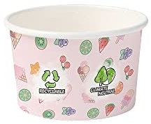 BIOZOYG Bio Eisbecher aus Pappe 40 Stück I Kraft-Karton Becher rosa I Kompostierbare Becher ungebleicht I Speisebecher to Go I Pappbecher biologisch abbaubar 75 ml