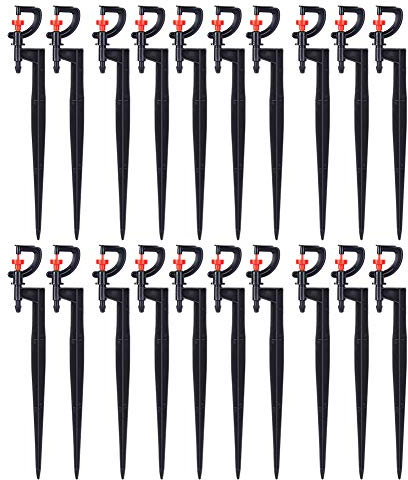 20Pcs Micro Sprinkler Heads, Garden Irrigation Fittings Adjustable Full Micro Spray Drip Emitters Watering Sprinklers Watering Nozzle Garden Water Irrigation System Sprayers