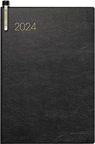 BRUNNEN Wochenkalender Modell 723 2024 2 Seiten = 1 Woche Blattgröße 7,6 x 11,2 cm schwarz