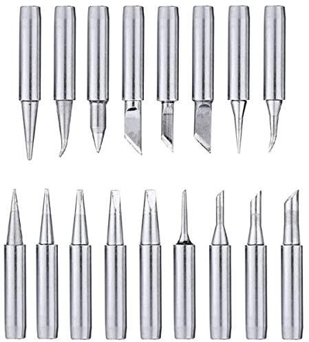 Treki 17pcs Pointe de Fer à Souder Remplacement Panne Fer a Souder pour Station de Soudage 900M-T-B/SB/I/IS/K/C/D Pour Radio Shack Hakko Atten Quick Aoyue Yihua