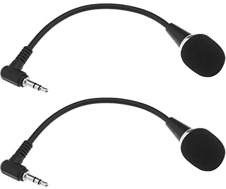 Create idea 2 Stück 3,5mm Flexibles Mikrofon Geräuschreduzierte Mini-Mikrofone für PC Laptop Verstärker Tablet Desktop Audio-Eingabegeräte Sprach-Chat Spracherkennung Aufnahme