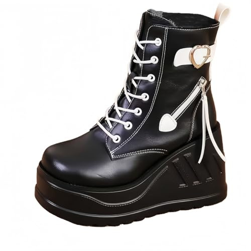 Escarpins Mary Jane pour Femmes, Chaussures Lolita, Plateforme Mignonne, Gothique, Double Bride à la Cheville, Bout Rond, Talon épais, pour Rencontres, boîte de Nuit