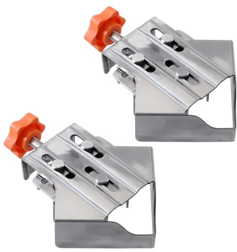 LgowithU 2 tensores angulares de acero inoxidable, 90 grados, con mandíbula oscilante, mango único, abrazadera de ángulo para trabajos de madera, ingeniería, marco de fotos (cierre)