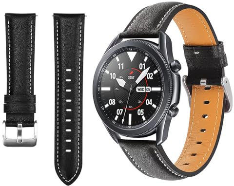 Yerozhui Correa de piel para Samsung Galaxy Watch 3 45 mm/Galaxy Watch 46 mm, 22 mm, correa de repuesto para hombre y mujer, correa para Samsung Gear S3 Frontier Classic, cómoda