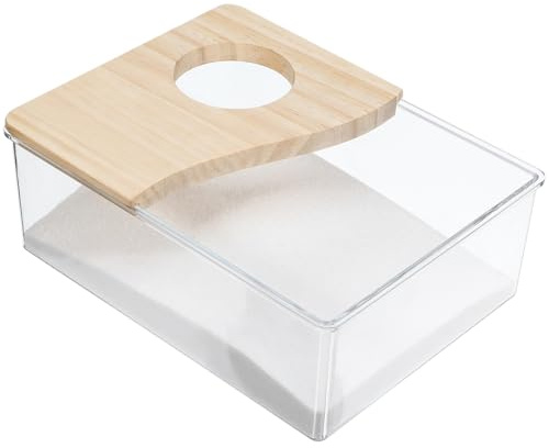 Milisten Hamster Sand Bath Box Acrylic Shower Basin for Small Pets Transparent Hamster Bathtub and Toilet for Rest Bath Play and Digging Suitable for Hamsters Gerbils Mice and Rats