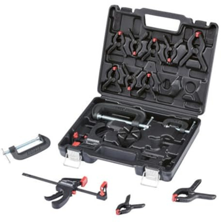 Parkside Lot de 16 pinces et étau pour serrer, étaler et sécuriser les pièces pour réparation de tablettes mobiles, soudure, coupe | Bouton de libération rapide | Étui en plastique durable inclus