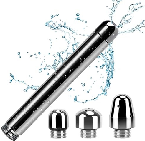 Duschduschset mit 3 Aluminium-Duschdüsen,Irrigator Analdusche,Einlauf Set Zur Darmreinigung,Duschdusch-Reinigungssystem,Darmreinigungsset für Männer und Frauen zur Intimreinigung(Silbergrau)