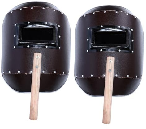 SHINEOFI 2 Piezas máscara de soldadura casco de soldadura de oscurecimiento automático tinte blindaje cascos lentes polvo máscara de soldador máscara de casco de soldadura Madera rojo