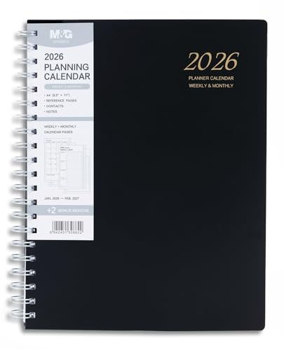 M&G 2026 Planner, Weekly and Monthly Planner Calendar, Jan 2026-Feb 2027 Agenda Book With Monthly Tabs for School Work Home Supplies, A4 8.5 x 11