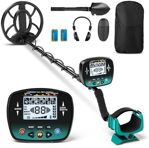 Detecteur de Metaux Professionnel, Détecteur de Métaux pour Adultes, 5 Modes Dont Pinpoint et Mémoire, Haute Précision, Bobine Étanche, Hauteur RéGlable, éQuipement Complet