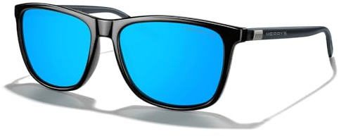 MERRY'S Unisex Polarized Aluminum Sunglasses Vintage Sun Glasses For Men/Women S8286 (Blue, 56)