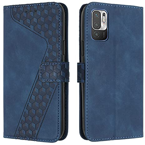 OKZone Coque pour Xiaomi Redmi Note 10 5G/Poco M3 Pro 5G/Note 10T 5G, Etui Protection Housse Premium en Cuir PU Portefeuille Étui Téléphone [Fermoir Magnétique] [Fentes pour Cartes] Flip Case（Bleu