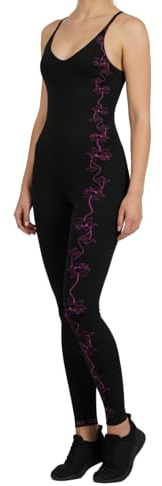 PRS Tuta Yoga Donna Jumpsuit Aderente Vita Alta Fitness Palestra Workout Sport Gym (S - M, Tuta Nera)