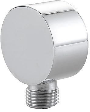 Codo de Conexión Universal de Pared para Ducha de 1/2 Pulgadas - Plateado Redondo
