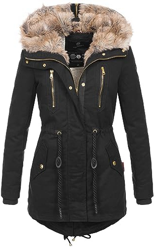 Navahoo B648a Veste d'hiver chaude pour femme en fourrure synthétique