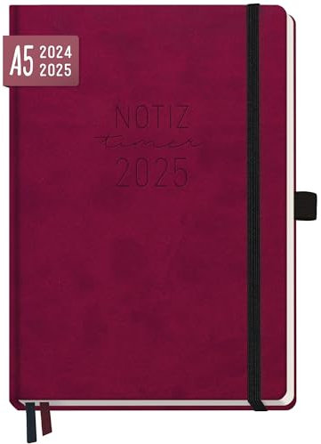 Häfft® Wochen-Notiz-Kalender 2024/2025 A5 Berry Buchkalender, Terminplaner 18 Monate: Jul 24 - Dez 25 - Wochenplaner, Terminkalender, Wochenkalender - nachhaltig & klimafreundlich