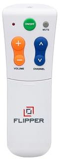 Flipper Big Button Universal TV Remote for Seniors, Dementia - Works Both TV Only or TV & Cable (STB) Set Up - Favorites, IR Devices Spectrum, Xfinity, Samsung, Vizio, LG [Does not Work Streaming]