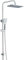 Rain Shower Kit,Shower Riser Rail Kit with Overhead Rainfall Showerhead and Handheld Showerhead,Chrome,with Fittings