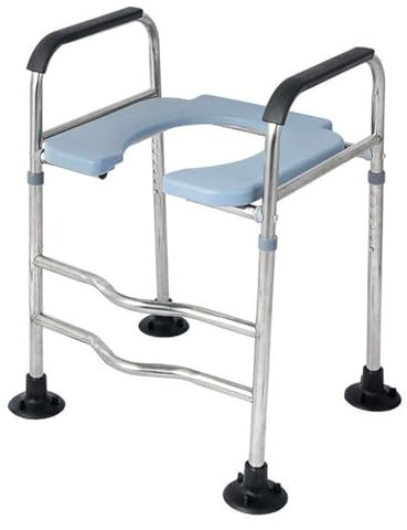 Asiento de Inodoro Elevado Independiente con Asas, Marco de Asistencia para Baño de Altura Ajustable Elevador de Asiento de Inodoro Elevado Marco de Seguridad para Atención Médica en el Hogar para P