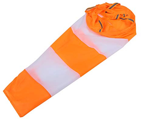 Akozon Quality Nylon Airport Windsock Ripstop for Outdoor Wind Measurements, Handy Windsock Bag with Reflective Belt, 0.8m (1 Meter red and White Glossy and)