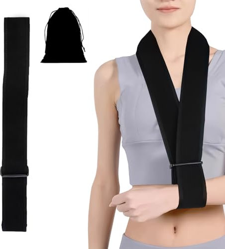 Anmahe Arm Sling for Shoulder Injury Broken Wrist, Shoulder Sling Support Breathable, Adjustable Sling for Arm Support, With Storage Bag, Black