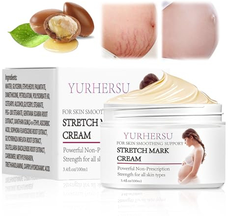 100g Crème Vergetures Grossesse, Anti Vergetures pour Femme Enceinte, Prévention et Réduction des Vergetures, Soin Corporel pour Ventre et Peau Sèche