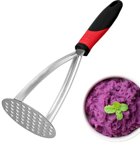 Machacador de patatas, prensa de patatas de acero inoxidable, apisonador de mano para alimentos con asa, triturador de patatas, herramienta de cocina, trituradora de alimentos para frijoles, batatas