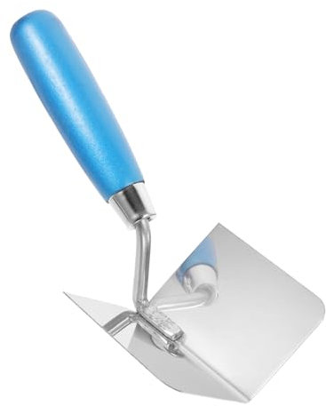 TEHAUX Spatola Angolare Acciaio Inossidabile con Blu Utensile Ergonomico per Intonaco e Decorazione per Interni Ed Esterni Comfort Ottimale Uso