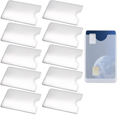 DWFEYOI Juego de Fundas para Tarjetas de crédito,10 Fundas Protectoras de plástico Duro para Tarjetas de crédito y Tarjetas bancarias, Transparente,Fundas Protectoras para Tarjetas de crédito y de