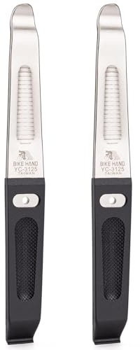Cykeldäcklyftare, 2-pack – högpresterande ståldäckmonteringsverktyg med ergonomiskt halkfritt handtag, 20 cm lång däcklyftare för vägcykel, MTB, E-cykel och motorcykeldäck