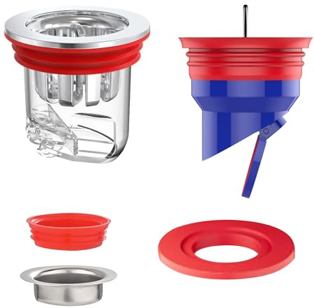 WestCH Set Valvola Antiodore Doccia 4 Pezzi,32-52mm Tappo Doccia Antiodore,Nucleo Scarico Pavimento Deodorante con Valvola con Chiusura Magnetica,Anti Insetti,Antirefluss per Bagno,Cucina,Balcone
