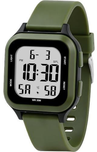 Ayybboo Montre Enfant Garçons Filles pour 7 À 18 Ans | Montre Numérique Enfant avec 30M Étanche, Lumière, Réveil, Minuterie Adaptée À L’usage Quotidien et Aux Activités Extérieures