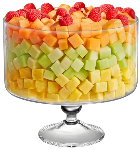 Barski European Beautiful Hand Made Glass Large Trifle Bowl, 9.5D, 170 oz (over 5 quarts) Clear